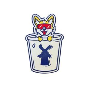 NWT Dutch Bros Magnet Corgi Dog Sunglasses on Coffee Cup September 2024 Release